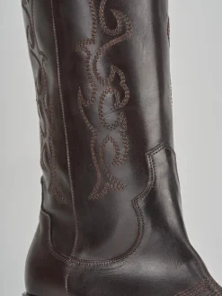 Stivali tacco 3cm pelle testa