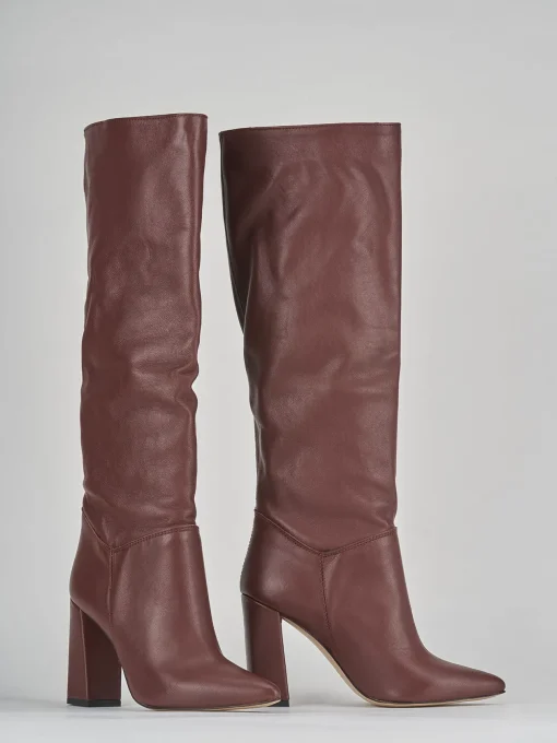 Stivali tacco 9cm pelle testa