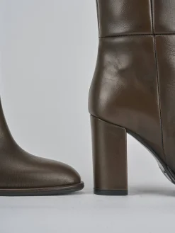 Stivali tacco 9cm pelle testa