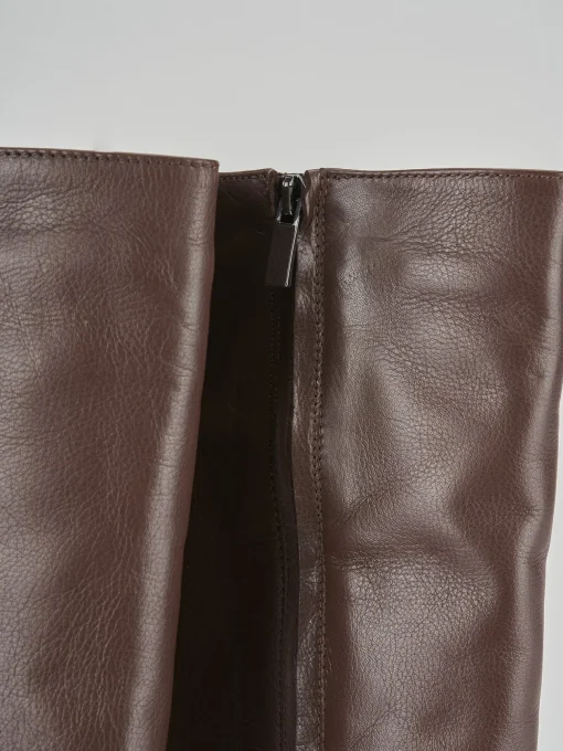 Stivali tacco 8cm pelle testa