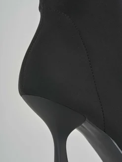 Stivali tacco 9cm tessuto nero