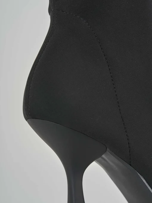 Stivali tacco 9cm tessuto nero