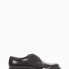 Stringata derby con tacco 3cm semplice ed elegante nero pelle