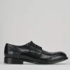 Stringata derby nero pelle