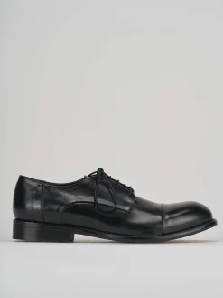 Stringata derby nero pelle