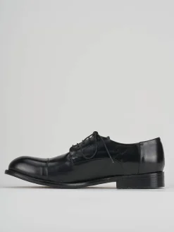 Stringata derby nero pelle