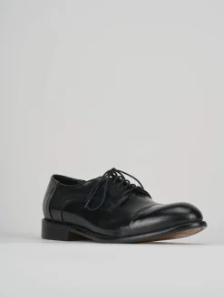 Stringata derby nero pelle