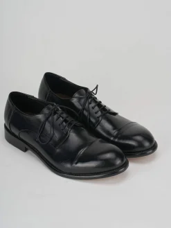 Stringata derby nero pelle