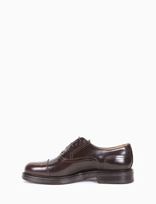 Stringata Oxford con fondo cuoio e soletto in vera pelle testa