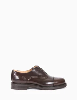 Stringata Oxford con fondo cuoio e soletto in vera pelle testa