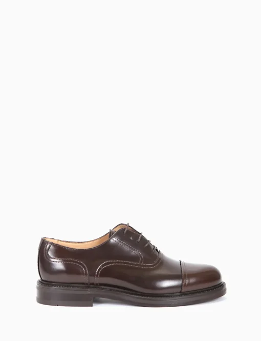 Stringata Oxford con fondo cuoio e soletto in vera pelle testa