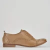 Stringata tacco 1 cm beige pelle