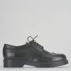 Stringata tacco 2 cm nero pelle