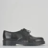 Stringata tacco 2 cm nero pelle