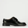 Stringata tacco 2cm nero pelle