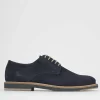 Stringate blu camoscio