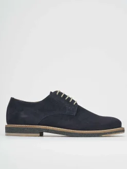 Stringate blu camoscio
