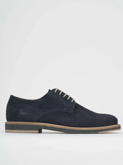 Stringate blu camoscio