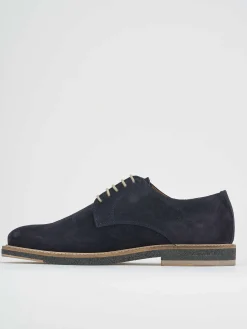 Stringate blu camoscio