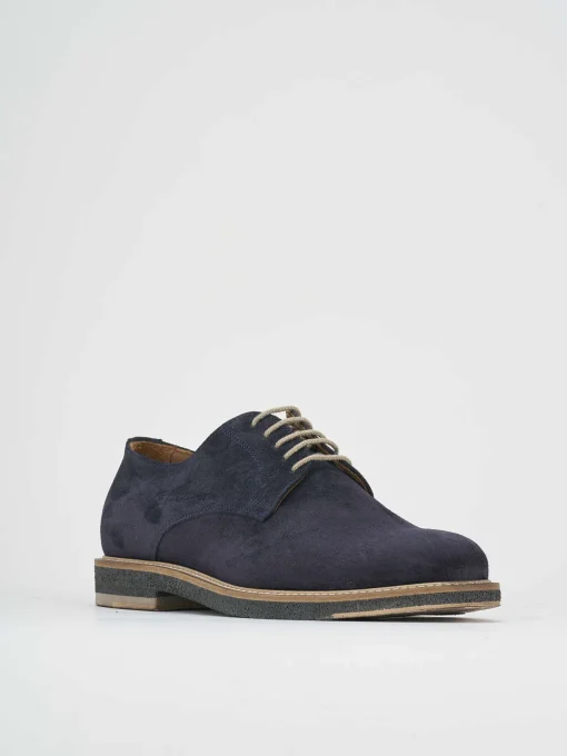 Stringate blu camoscio
