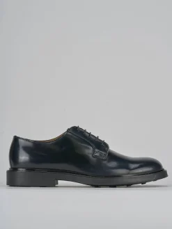 Stringate pelle blu