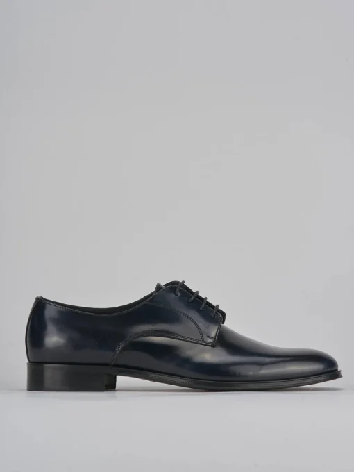 Stringate pelle blu