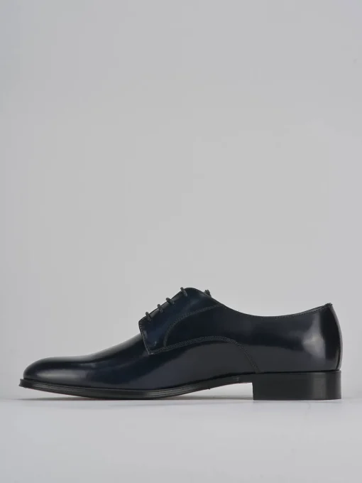 Stringate pelle blu