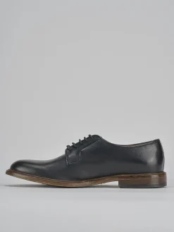 Stringate pelle blu