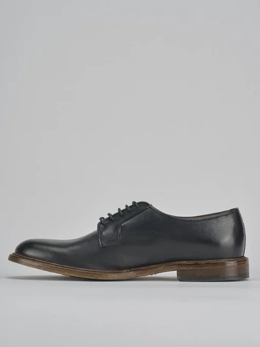 Stringate pelle blu