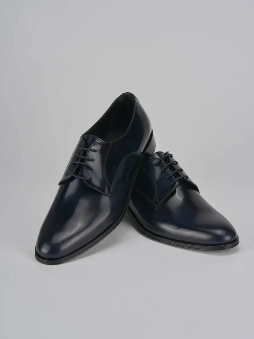 Stringate pelle blu
