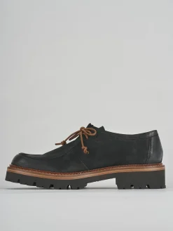 Stringate tacco 2cm nabuk nero