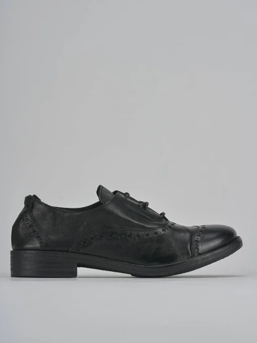 Stringate tacco 1cm pelle nero