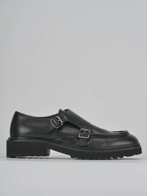 Stringate tacco 3cm pelle nero