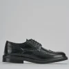 Stringate tacco 2cm pelle nero