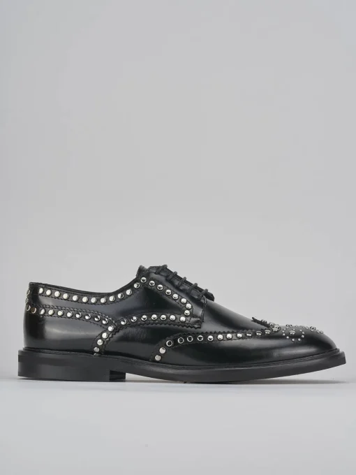 Stringate tacco 1cm pelle nero