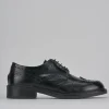 Stringate tacco 2cm pelle nero