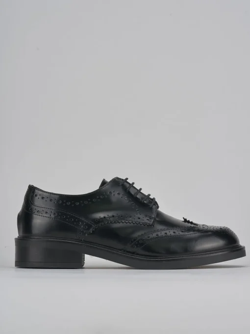 Stringate tacco 2cm pelle nero