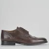 Stringate tacco 1cm pelle marrone