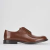 Stringate tacco 1cm pelle marrone