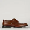 Stringate tacco 1cm pelle marrone