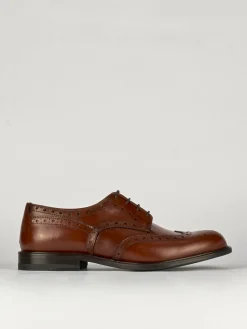Stringate tacco 1cm pelle marrone