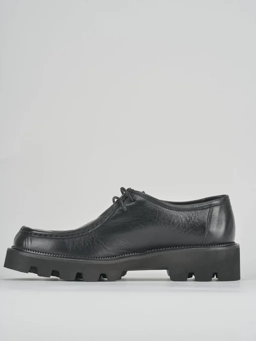 Stringate tacco 1cm pelle nero