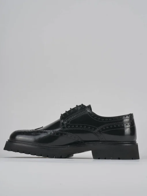 Stringate tacco 2cm pelle nero