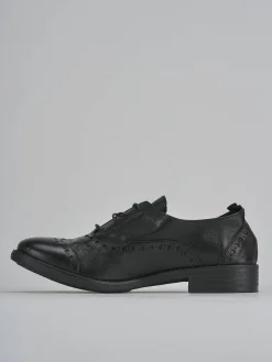 Stringate tacco 1cm pelle nero