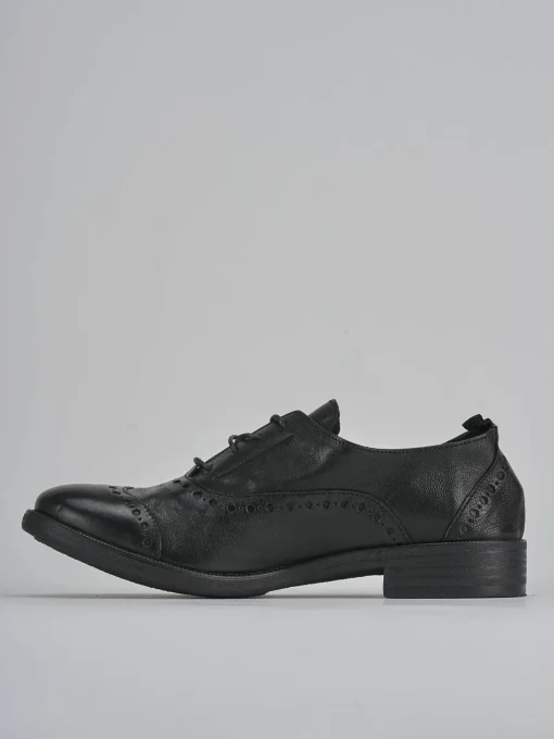 Stringate tacco 1cm pelle nero