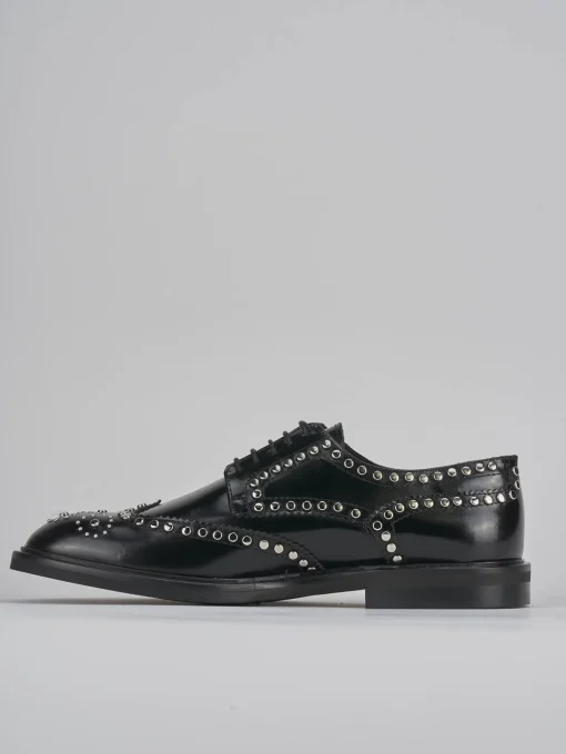Stringate tacco 1cm pelle nero