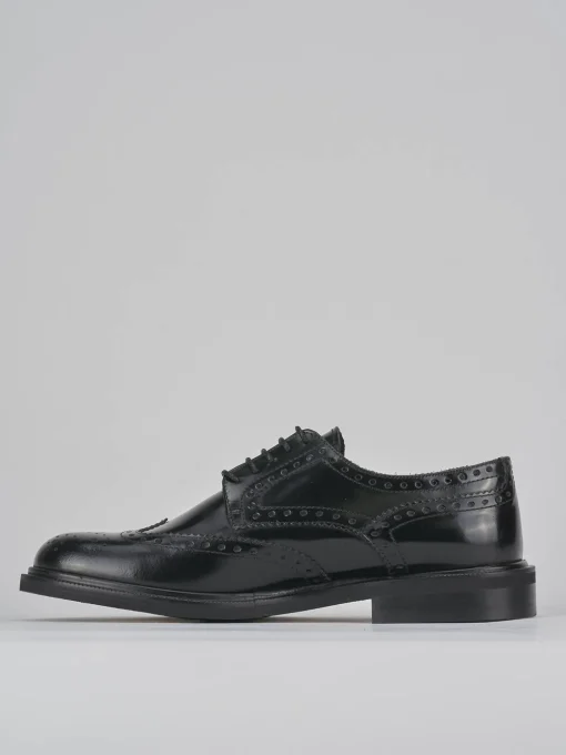 Stringate tacco 1cm pelle nero