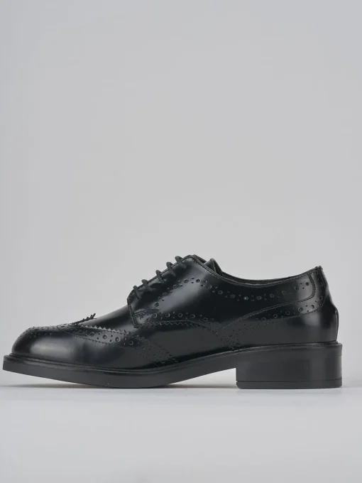 Stringate tacco 2cm pelle nero