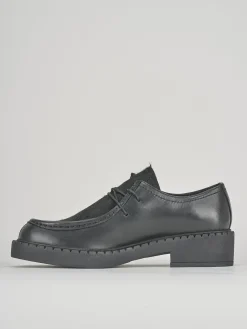 Stringate tacco 3cm pelle nero