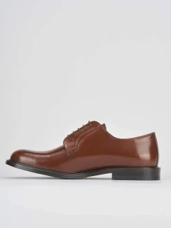 Stringate tacco 1cm pelle marrone